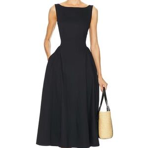 HELSA - Black Sleeveless A-Line Midi Dress - worn 1x for photo shoot - size: s